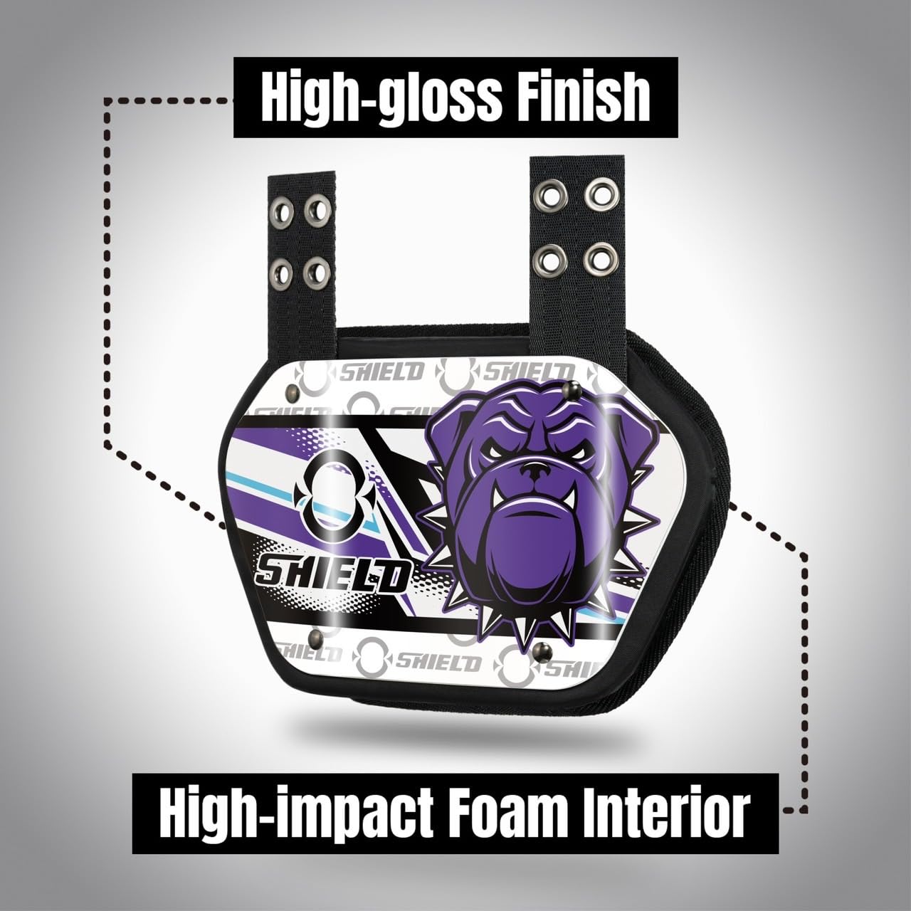 O Shield Danger Dog Football Back Plate - Lower Back Protector for Football Players - Rear Impact Protection Pads for Tackle & Training - Perfect for Youth & Adult Football Safety Gear