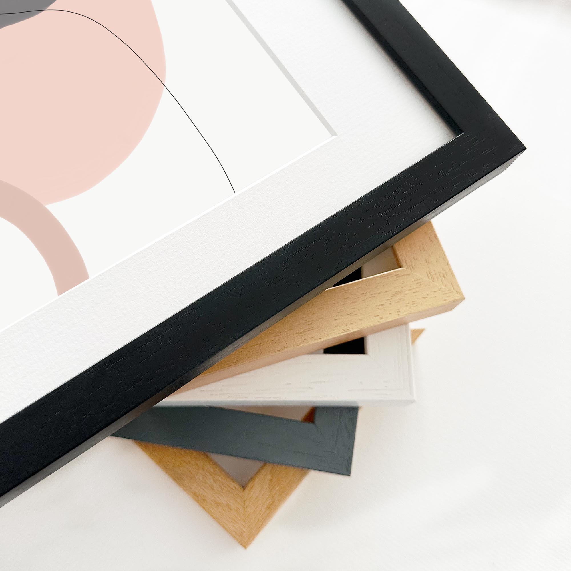 Scandinavian Shapes Grey Framed Wall Art - Modern Abstract Canvas Print for Living Room, Bedroom & Office Decor