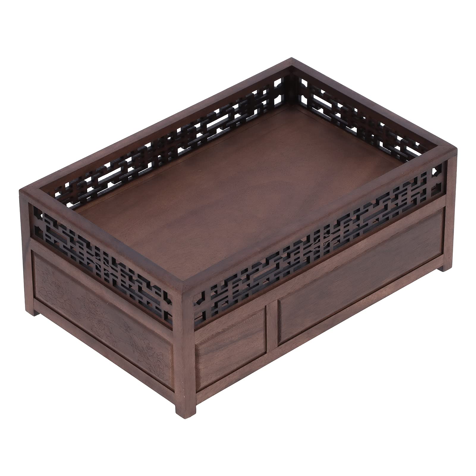 Gaeirt Retro Vintage Wooden Storage Box - Multi-Layer Tea Cake Gift Box for Jewelry, Crafts & Keepsakes | Walnut Finish Fence Design | Perfect for Home Decor, Wedding Favors & Collectible Display