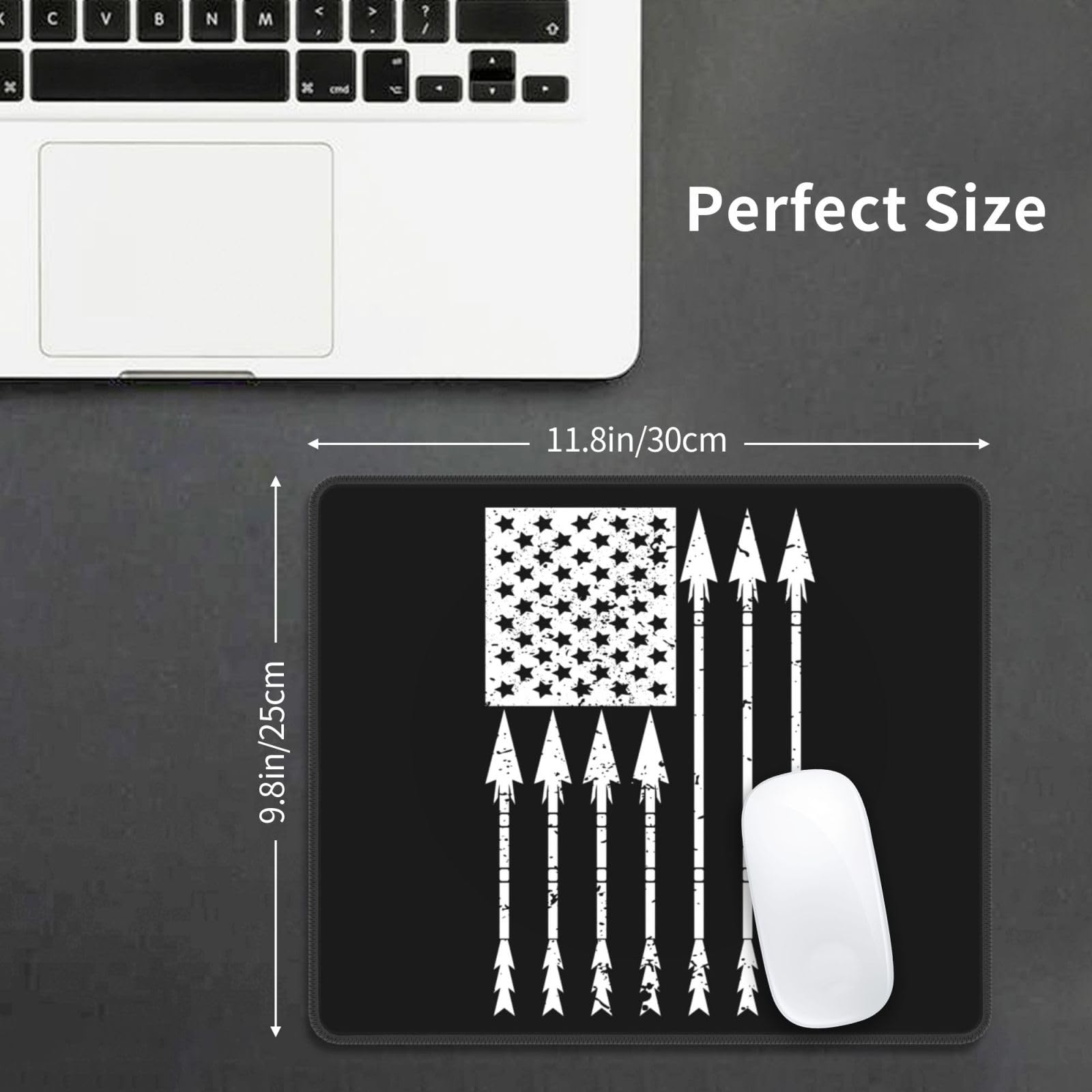 SIYTUAU American Flag Hunting Mouse Pad - Waterproof, Non-Slip Rubber Gaming Mouse Pad 10x12 Inch for Laptop & Office - Perfect for Gamers, Graphic Designers & Home Office Use
