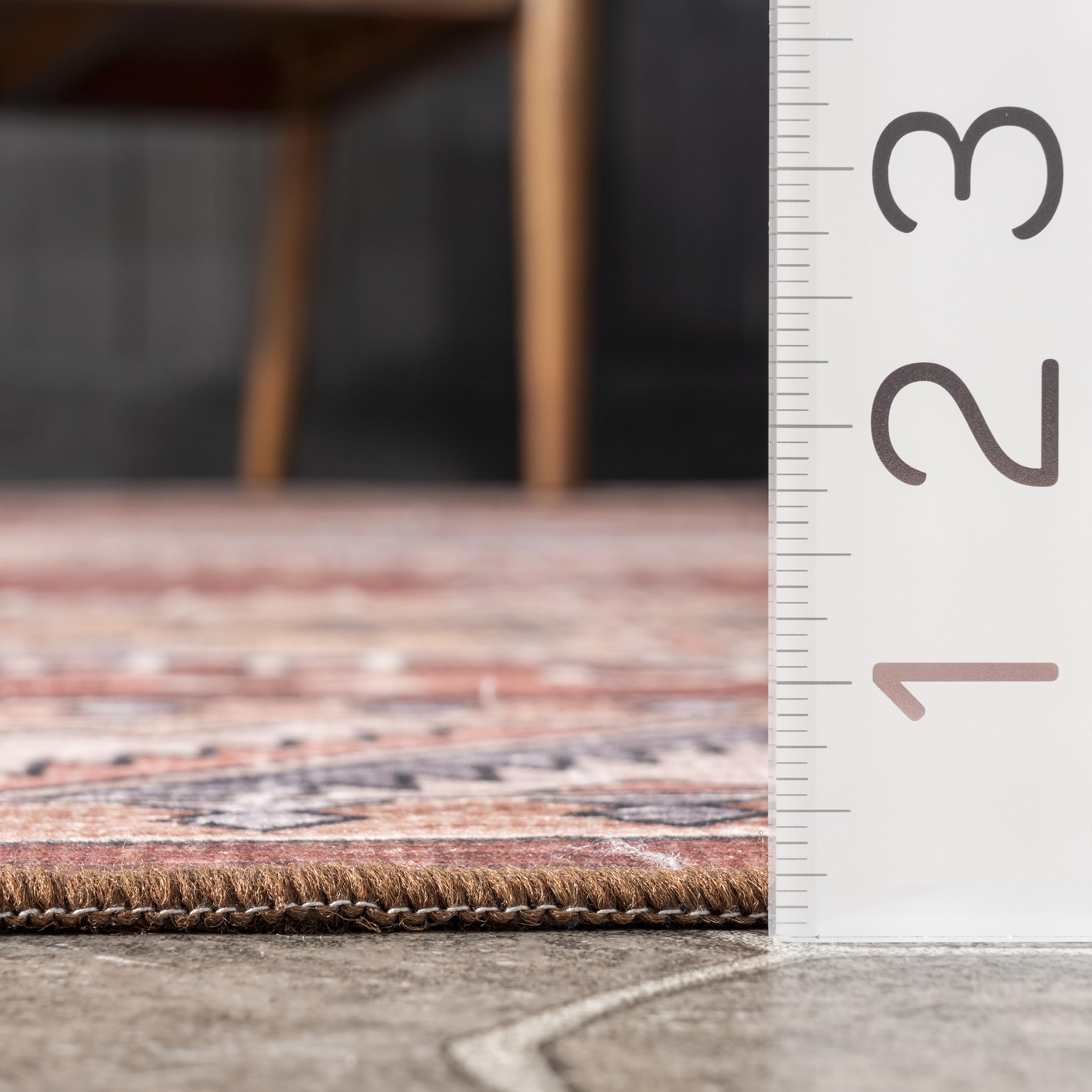 nuLOOM Kera Oriental Style 5x8 Machine Washable Indoor/Outdoor Area Rug in Rust - Perfect for Living Room, Bedroom, Patio & High Traffic Areas