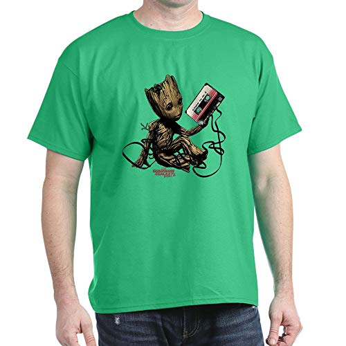 Guardians of the Galaxy Groot Cassette Graphic T-Shirt - Cool White Cotton Tee for Marvel Fans | Perfect for Cosplay, Movie Nights & Comic Conventions