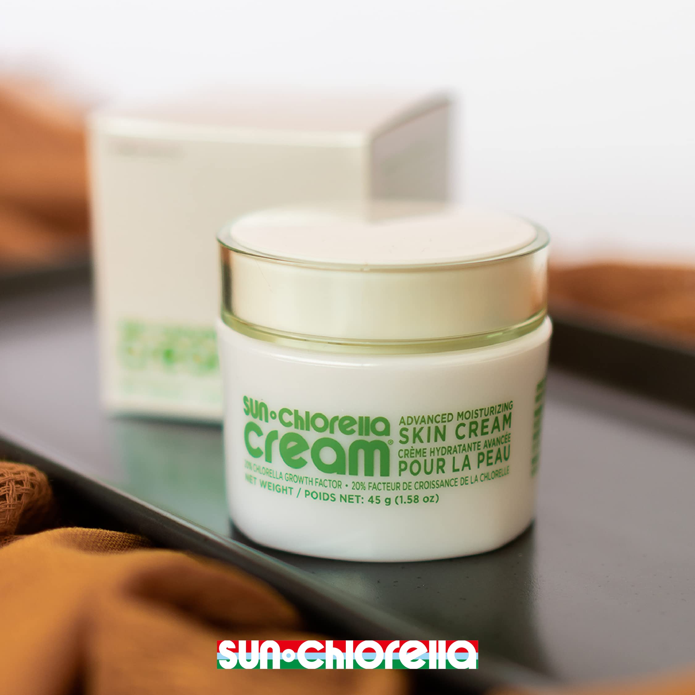 Sun Chlorella Cream Face Moisturizer - Deep Hydration & Anti-Aging Skincare for Dry Skin, Reduces Fine Lines & Wrinkles, Paraben-Free (1.58oz) - Perfect for Daily Use & Nighttime Skincare Routine