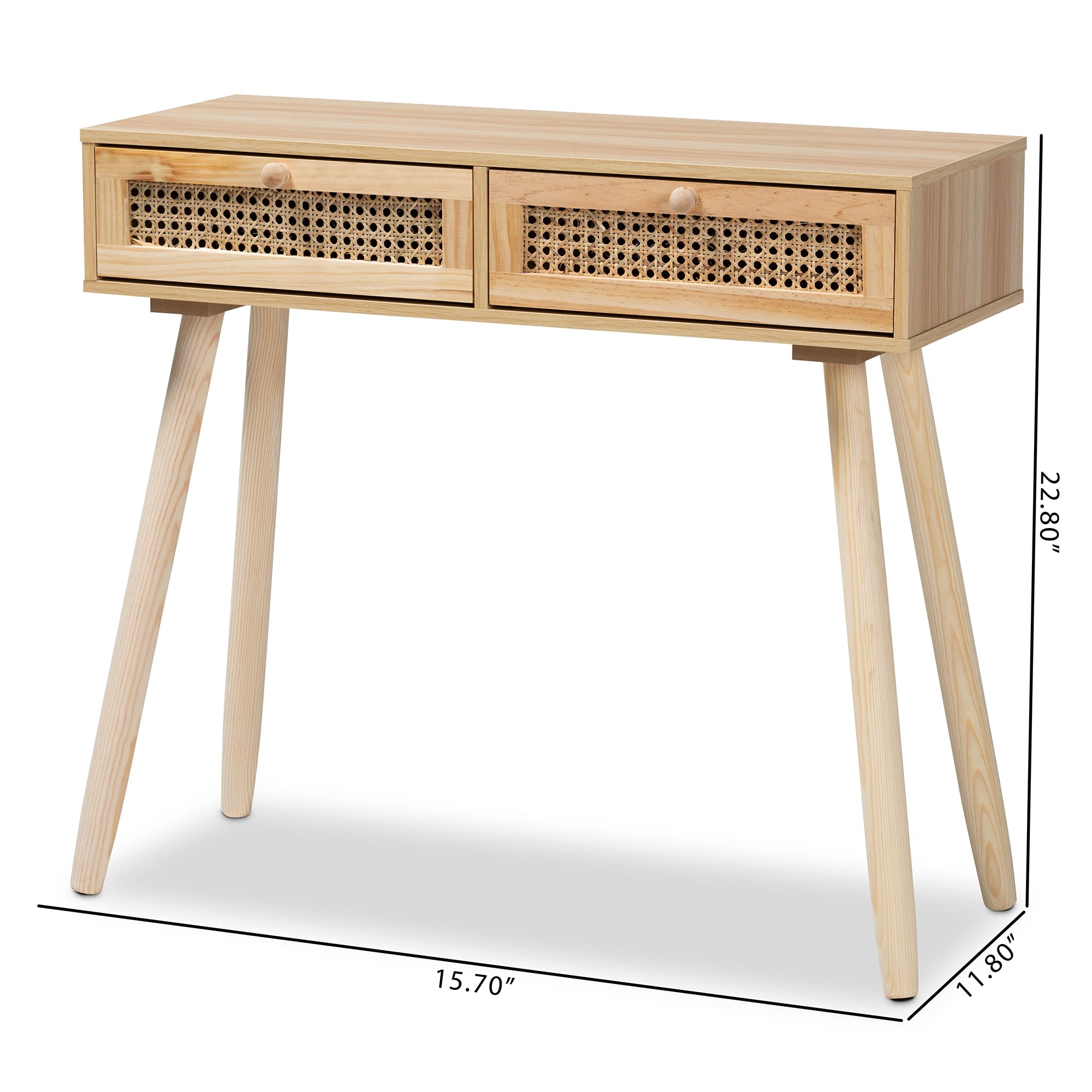 Baxton Studio Maclean Console Table - Modern Entryway Sofa Table with Beige/Natural Brown Finish - Perfect for Living Room, Hallway & Home Decor