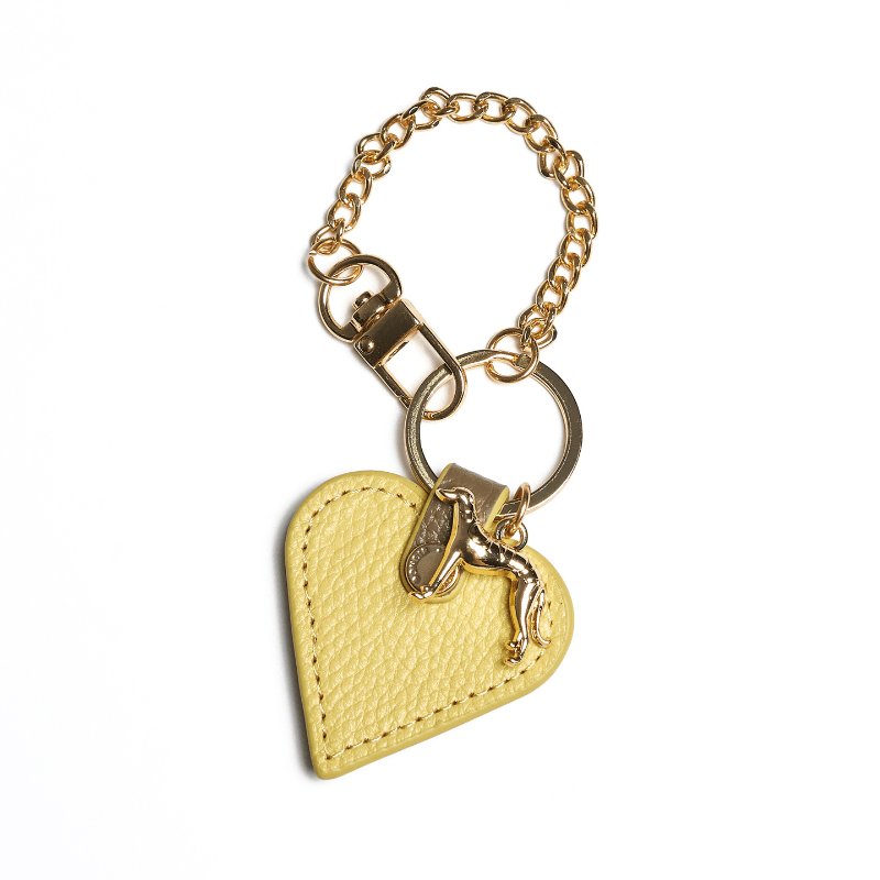 Rosy Leather Heart Bag Charm - Elegant & Stylish Keychain for Women, Perfect for Handbags, Backpacks & Gift Giving