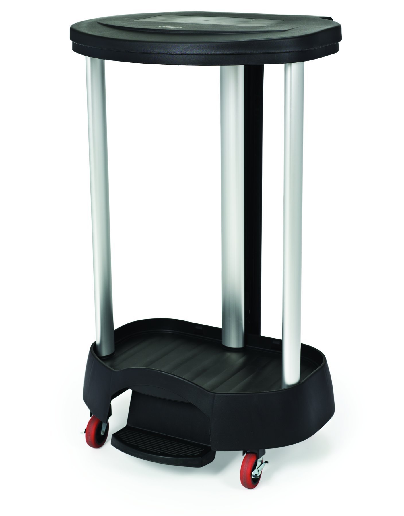 Rubbermaid Commercial 30 Gallon Step-On Laundry Hamper with Locking Casters - Hands-Free Lid, Black - Ideal for Hospitals, Medical Labs, Hotels & Commercial Facilities - Durable Linen Basket for Healthcare & Hospitality Use