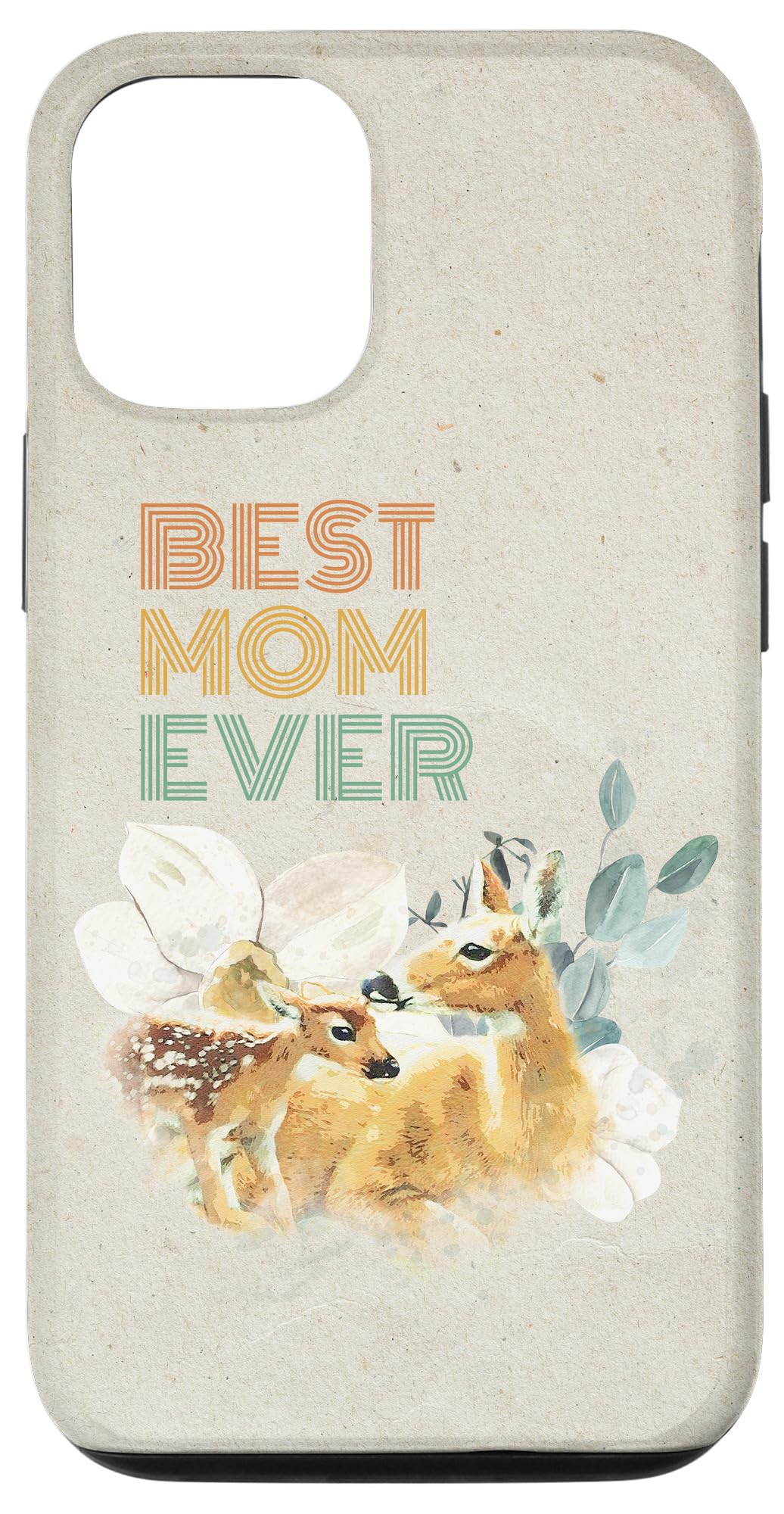 Best iPhone 12/12 Pro Case - Cute Mama Deer Design - Perfect Mother's Day Gift for Mom - Durable Protective Phone Cover for Everyday Use & Special Occasions