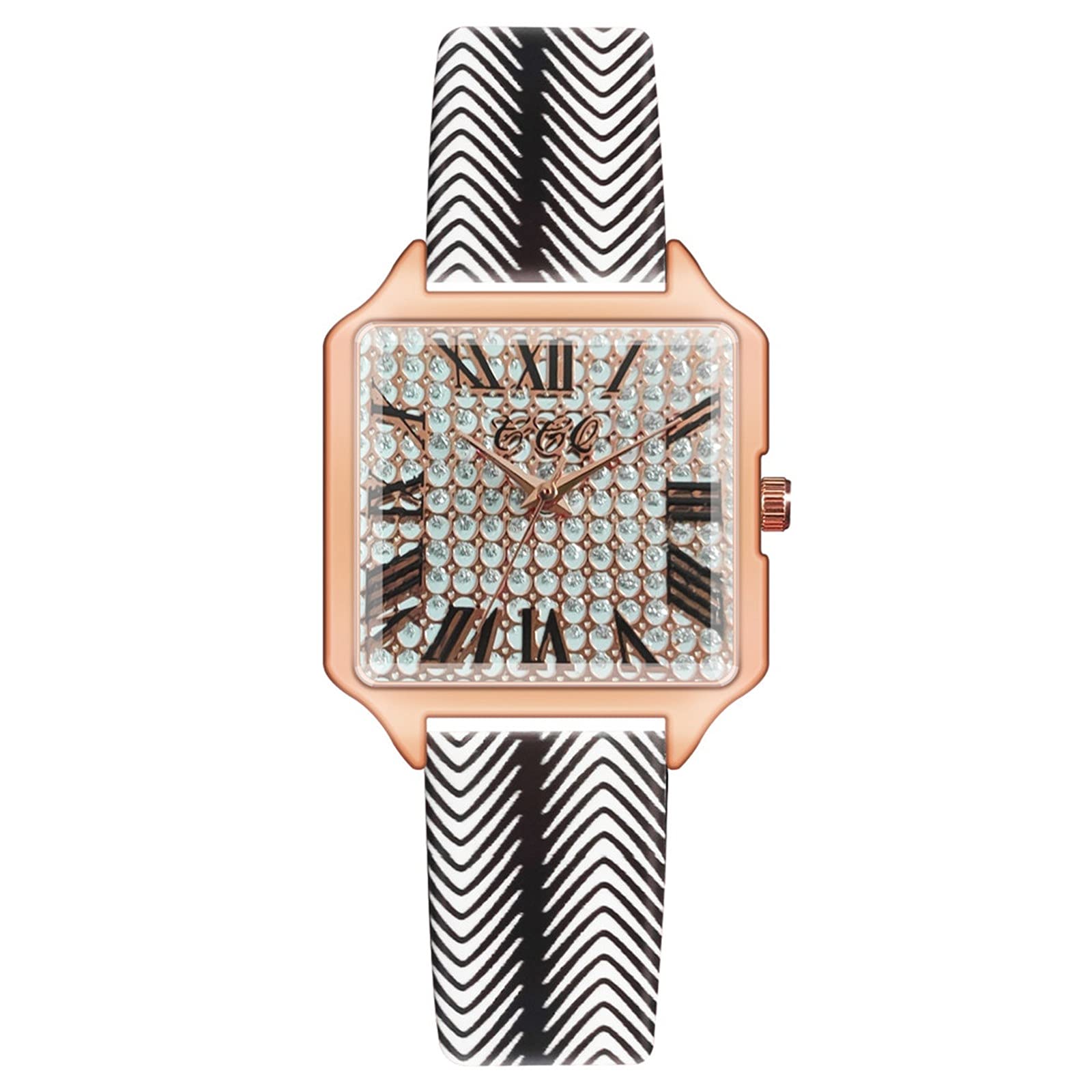 Stylish Women's Quartz Watch with Stripe Dial & Candy Roman Numerals - Perfect for Office, Casual Wear & Everyday Fashion Accessories