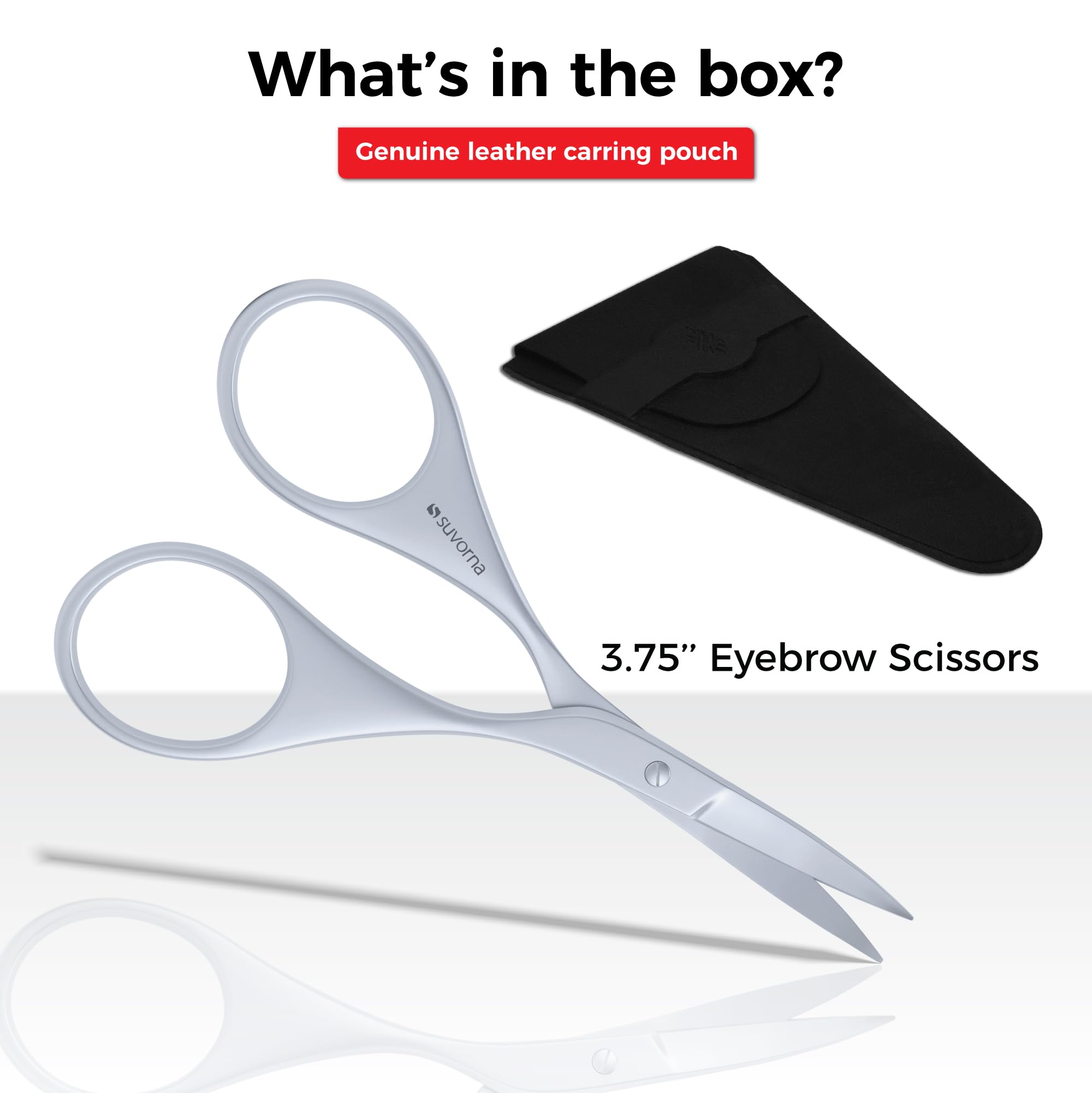 Ador Professional Eyebrow & Facial Hair Scissors - Precision Curved Grooming Scissors for Beard, Mustache, Eyelash, Nose & Ear Hair - Barber Tools for Men & Women - Perfect for Home Grooming & Salon Use