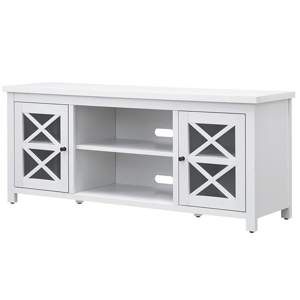 Henn&Hart 65 Inch White Rectangular TV Stand - Modern Entertainment Center for Living Room, Perfect for TVs up to 65