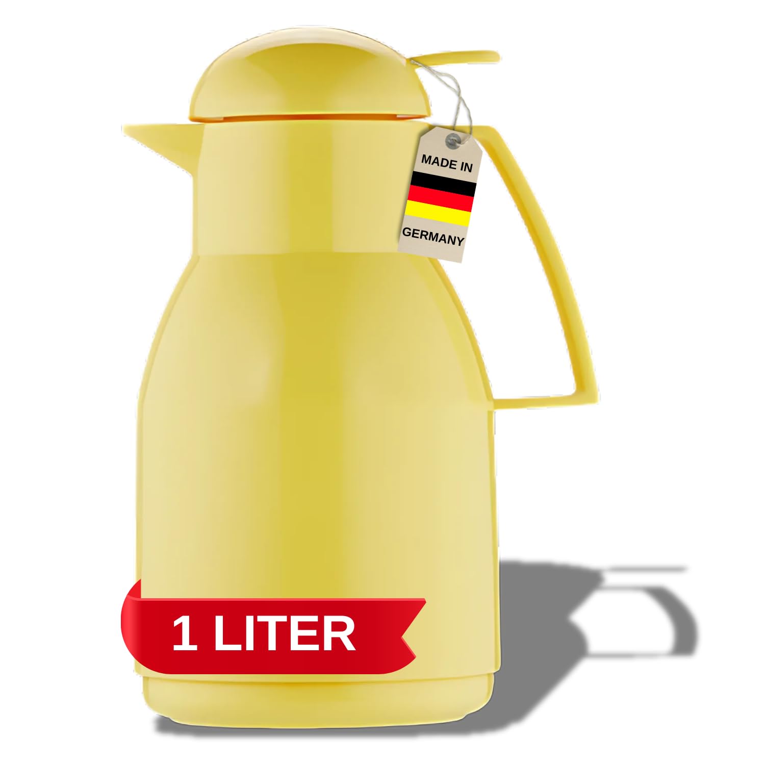 Helios 1L Yellow Vacuum Jug - Perfect for Coffee & Tea Storage