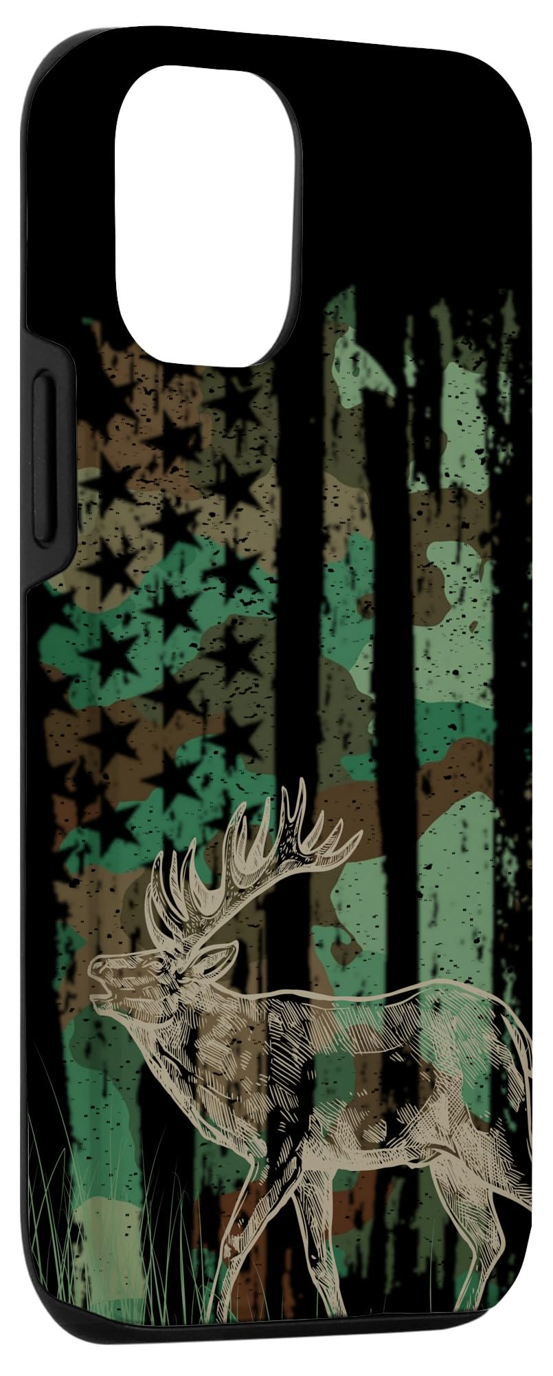 iPhone 12/12 Pro Camo Case - American Flag Camouflage Design for Hunting & Outdoor Adventures | Perfect for Elk, Deer Hunters & Outdoor Enthusiasts
