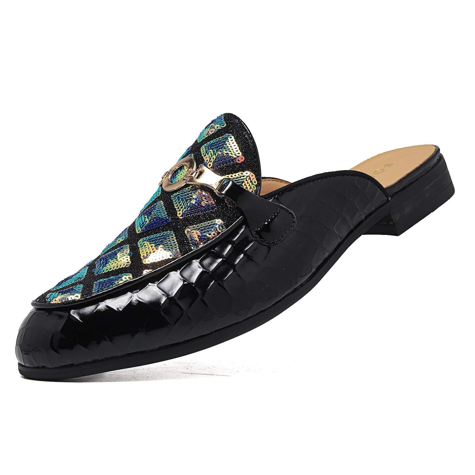 Men's Slip-On Mule Loafers - Breathable Leather Dress Shoes for Formal & Casual Wear | Comfortable Backless Slippers for Office, Travel & Home Use