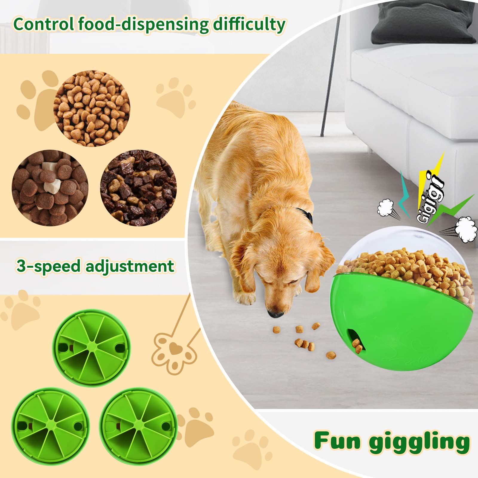 Interactive Treat Dispensing Dog Toys - Slow Feeder Puzzle Ball for Small, Medium & Large Breeds | Fun Training & Mental Stimulation for Pets
