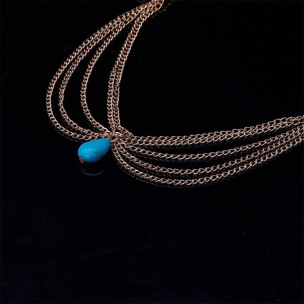 Pandahall Turquoise Chain Headband - Unique Jewelry Hair Accessory for Women & Girls, Perfect for Parties, Weddings, and Special Occasions