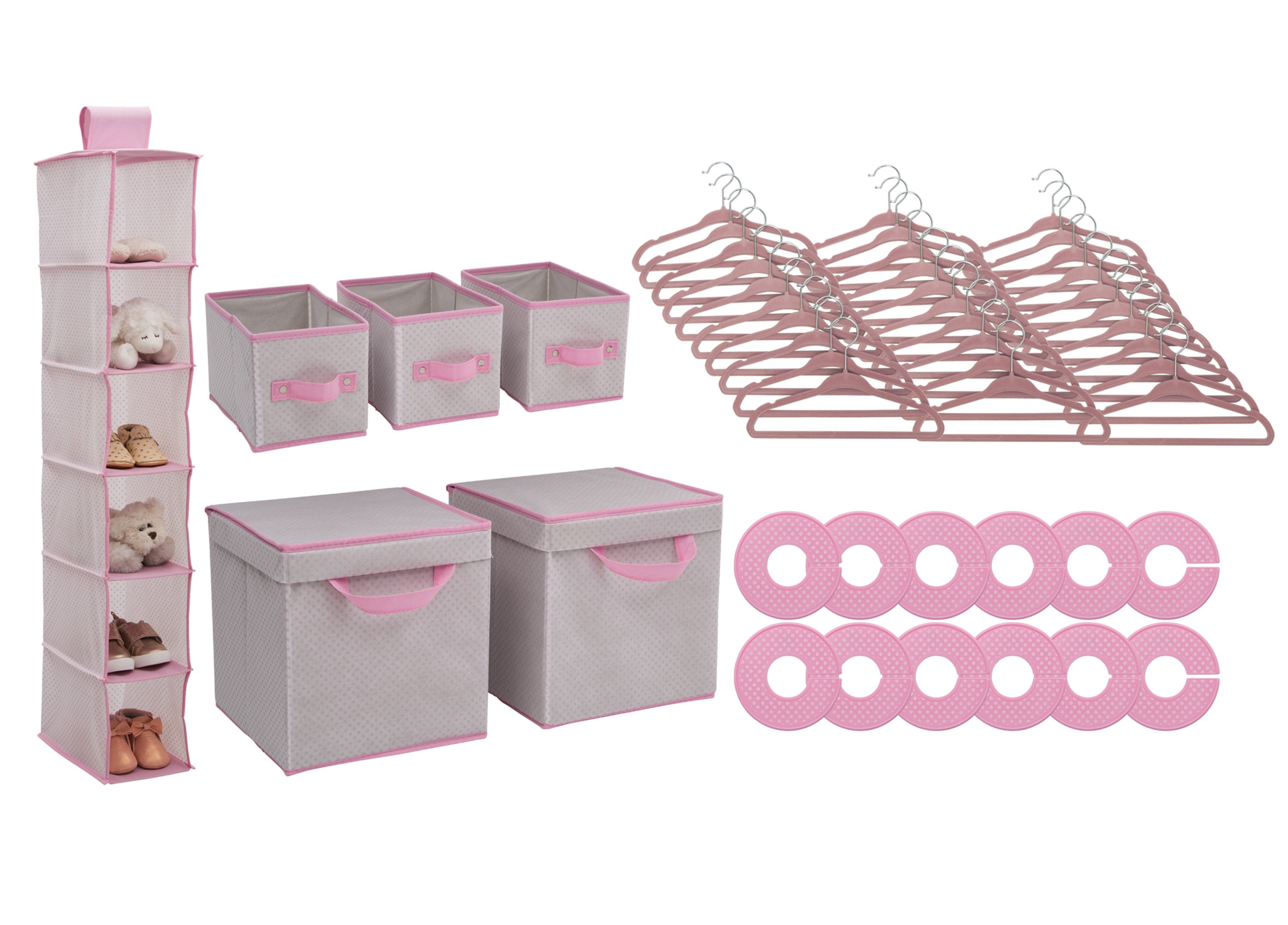 48-Piece Nursery Storage Organizer Set - Baby Clothes, Toys & Essentials Organizer for Nursery, Closet & Playroom Organization
