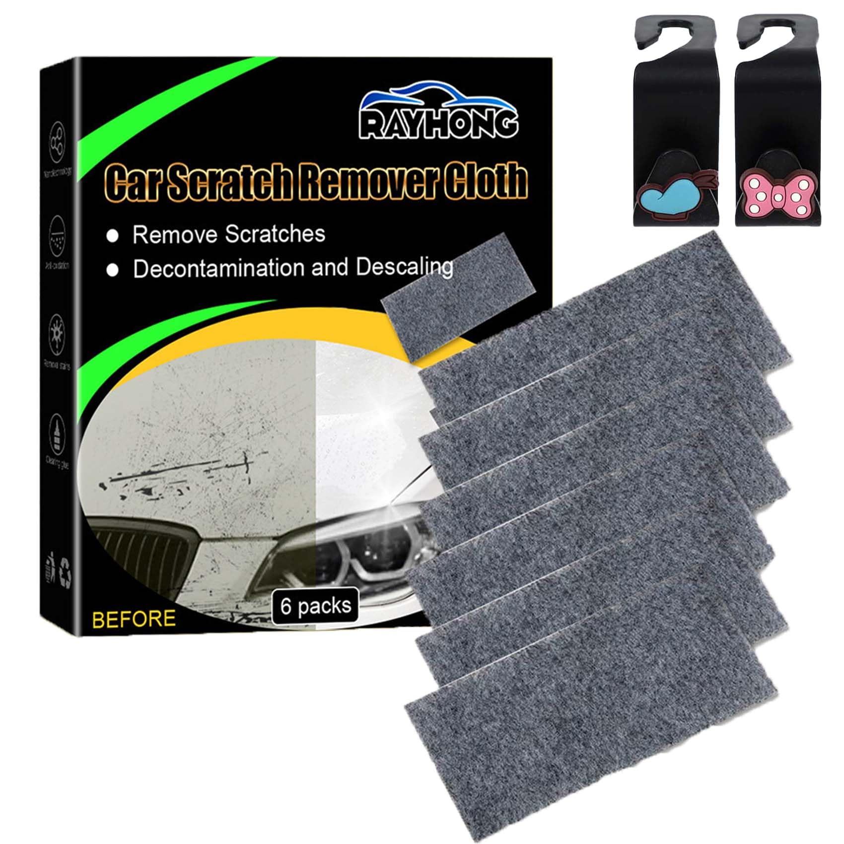Breathgreen Nanosparkle Cloth - Premium Car Scratch Remover & Nano Cleaning Cloth (6-Pack) | Effortlessly Remove Scratches, Swirl Marks & Paint Imperfections | Perfect for Car Detailing, Headlight Restoration & Surface Polishing