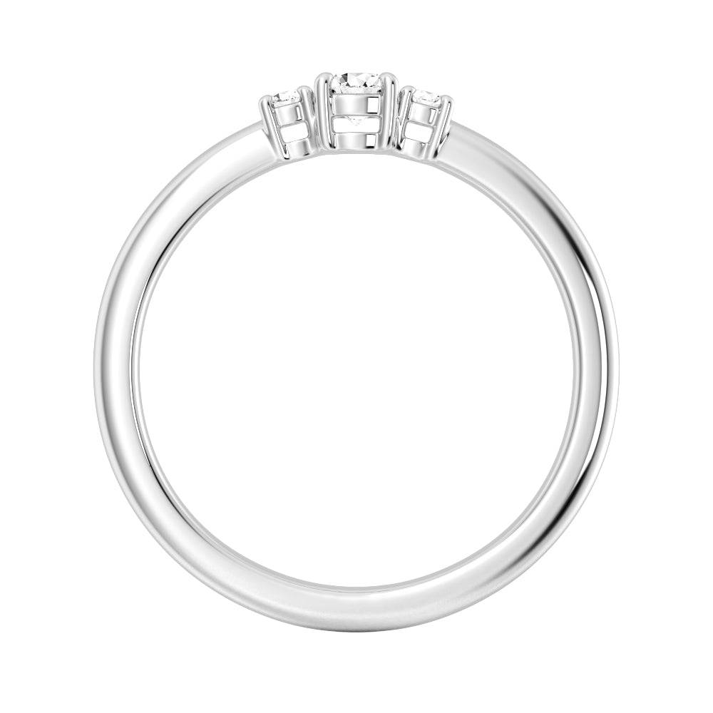 True Love Lab Grown Diamond Three Stone Promise Ring for Women - 14K White Gold Engagement Ring for Her - Perfect for Proposals, Anniversaries & Special Occasions