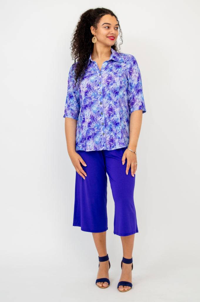 Lorine Women's Blouse - Stylish Dot Print Linen Bamboo Shirt for Casual Wear & Summer Outfits