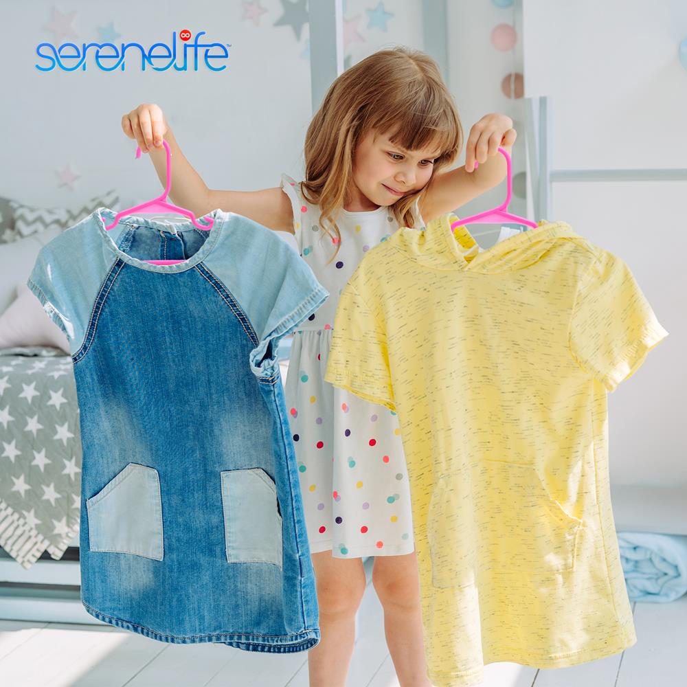 Durable Plastic Kids Hangers - Non-Slip Children's Clothes Hangers (Set of 10) for Organizing Closets, Nursery, and Travel