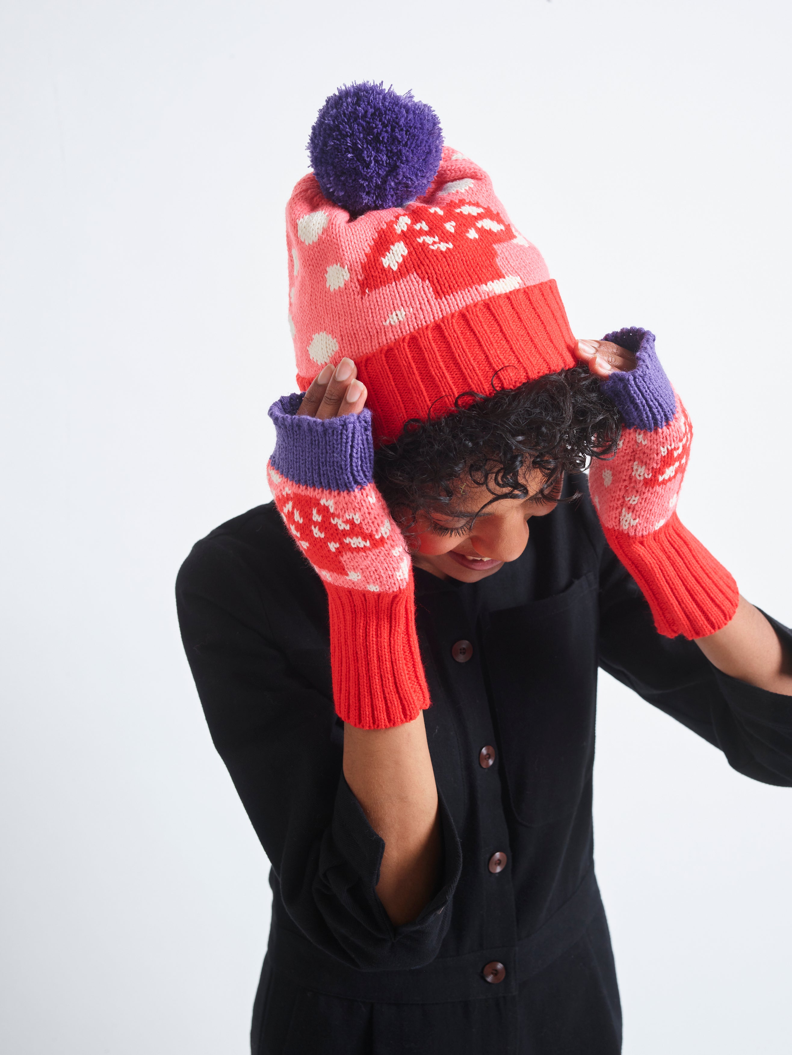 Miss Pompom Woodland Beanie - Cozy Knit Winter Hat with Faux Fur Pompom for Women & Girls | Perfect for Skiing, Snowboarding & Outdoor Winter Activities