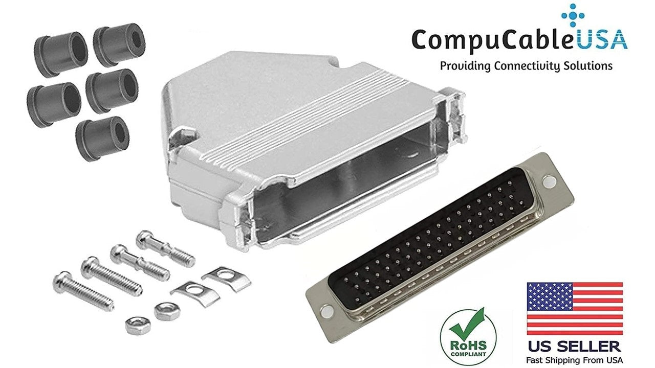DB50 Male Solder Type Shielded Metal Hood - High Quality RF Coaxial Connector for Ham Radio, CCTV, and Antenna Applications