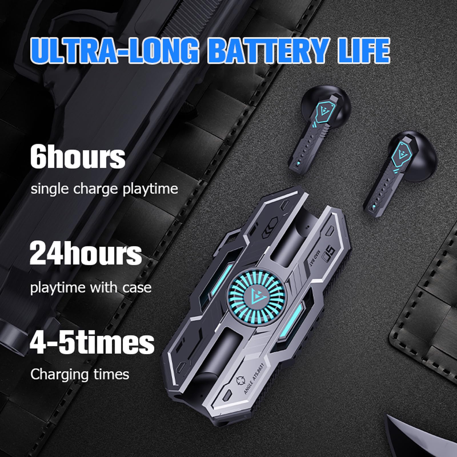 Premium True Wireless Earbuds Bluetooth 5.3 with Mic - Metal In-Ear Gaming Headphones, Ultra-Low Latency, TWS Stereo Sound for iPhone Android PC - Perfect for Workouts, Commuting & Gaming