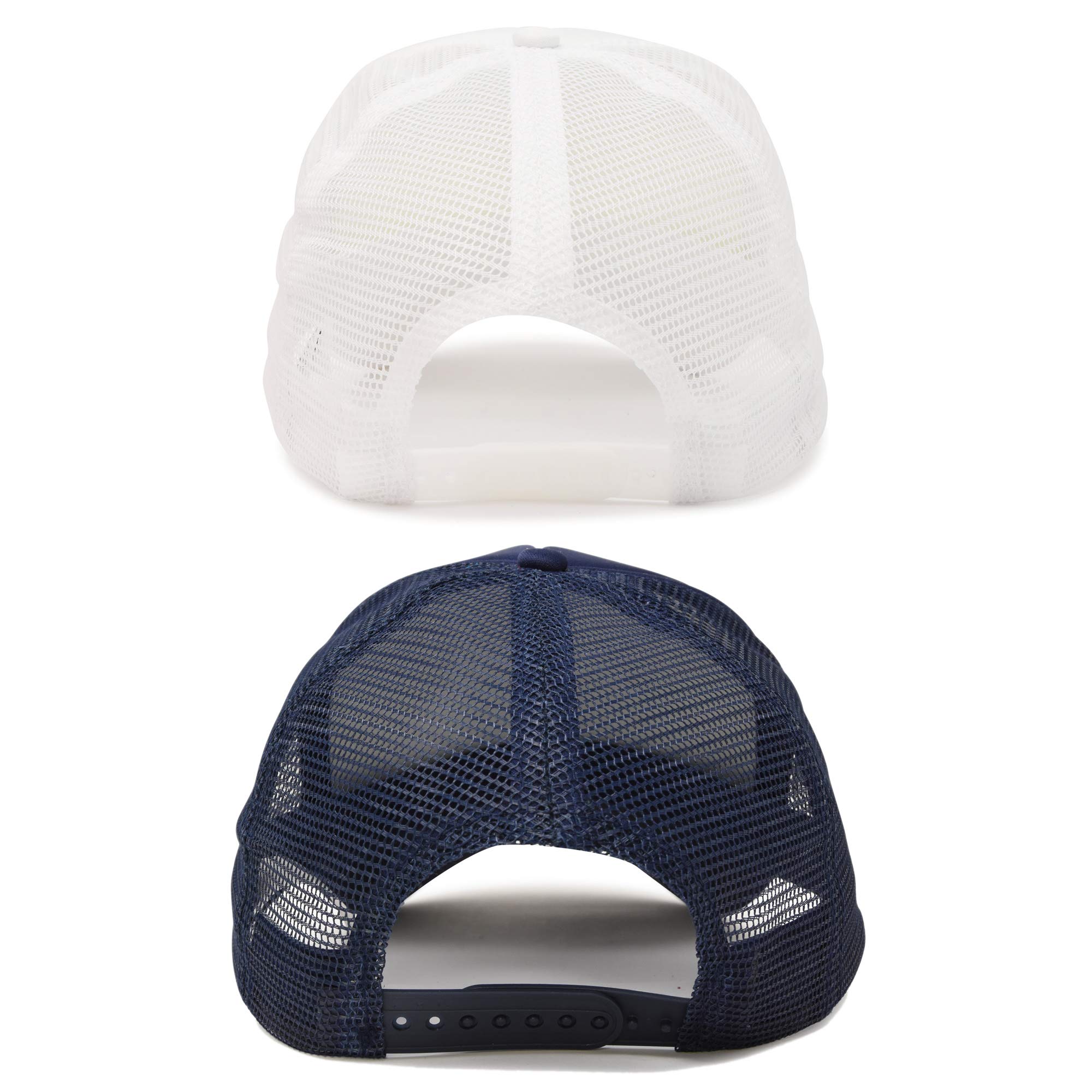 DALIX Solid Blank Trucker Hats 2 Pack - Adjustable Mesh Back Baseball Caps for Men & Women - Perfect for Outdoor Activities, Sports, and Casual Wear