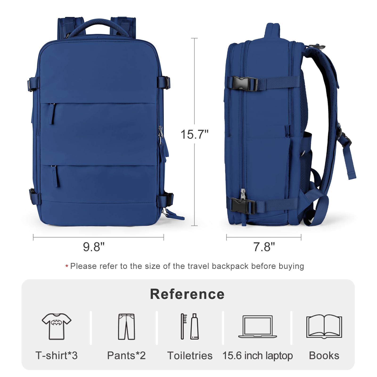 Coofay Travel Backpack for Men & Women - Airplane Approved Carry On Backpack with USB Charging Port, Water Resistant & Lightweight - Perfect for Business Trips, Hiking & Daily Commute