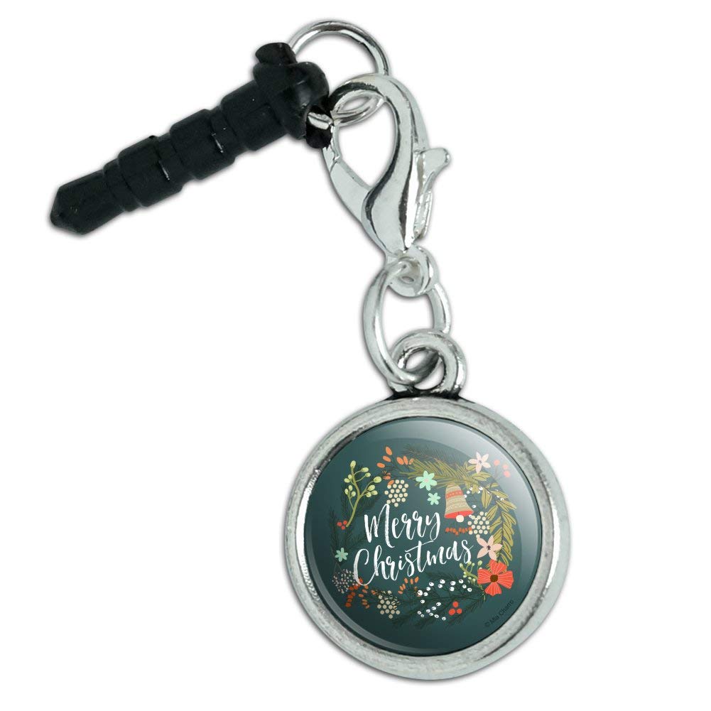 Christmas Wreath with Mistletoe & Bells - Phone Charm for iPhone, Samsung Galaxy, iPod - Perfect Holiday Decor & Gift for Home, Office, Party