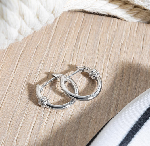 Marina Rope Bar Hinged Hoop Earrings for Women - 14K Gold Plated Dangle Drop Ear Jewelry - Perfect for Parties, Weddings & Everyday Wear