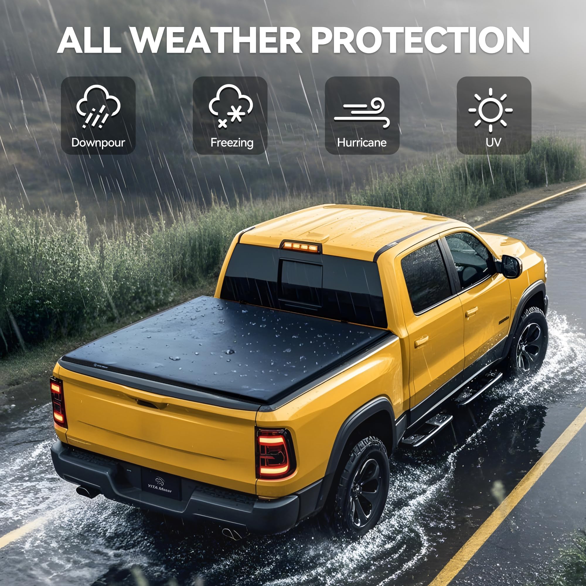 YITAMOTOR Soft Roll Up Truck Bed Tonneau Cover for 2020-2025 Chevy Silverado & GMC Sierra 2500/3500 HD Fleetside 6.9 ft Bed | Waterproof & Dustproof | Easy Installation | Perfect for Camping, Hauling & Outdoor Adventures