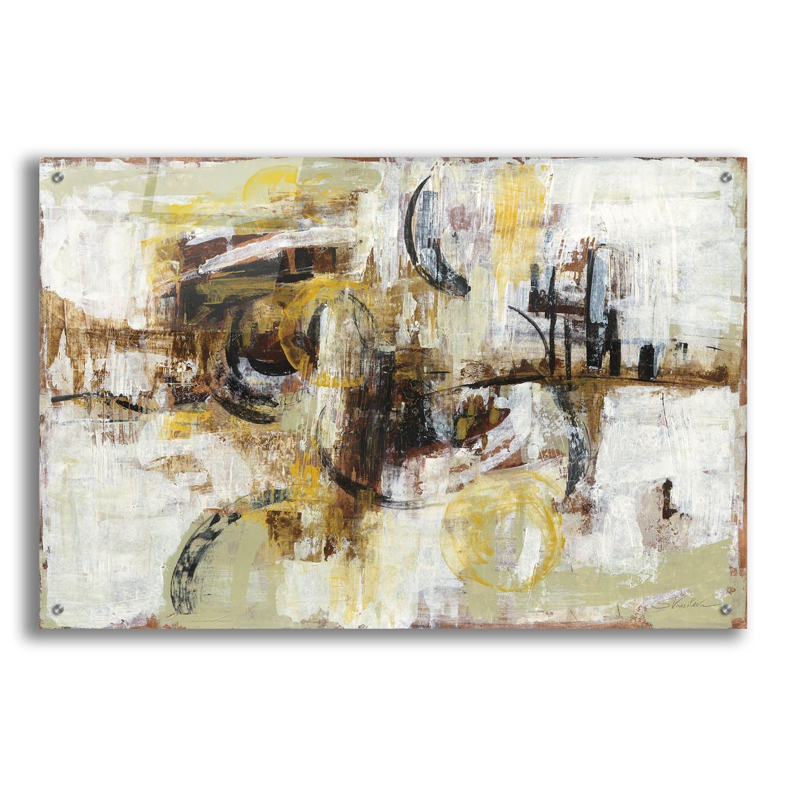 Epic Art 'Graffiti Wall III' by Silvia Vassileva - Modern Acrylic Glass Wall Art Painting 36x24 Inches - Perfect for Living Room, Bedroom & Office Decor