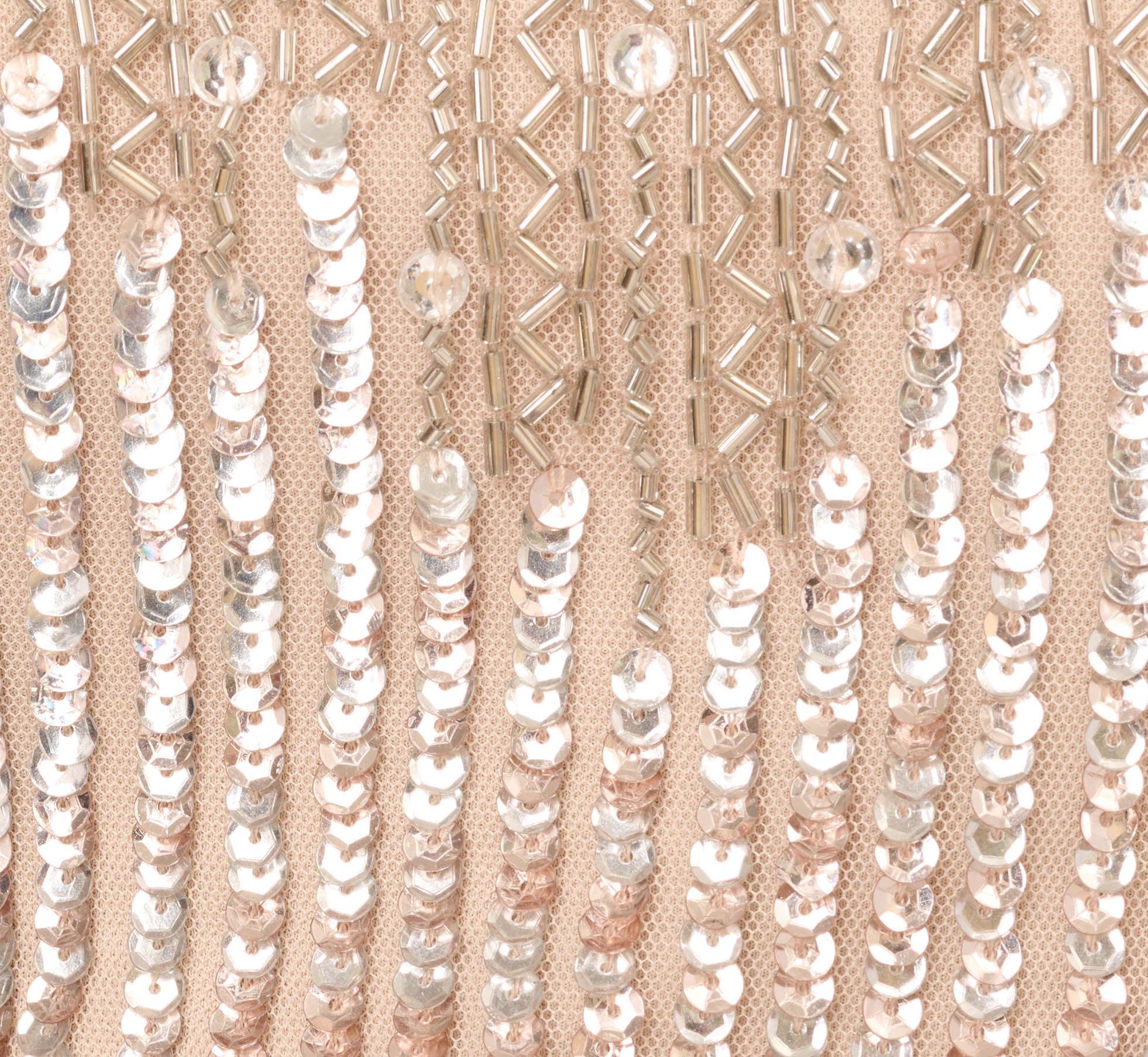 Champagne Sleeveless Beaded Column Gown with Illusion Neckline - Elegant Evening Gown for Prom, Wedding, and Formal Events