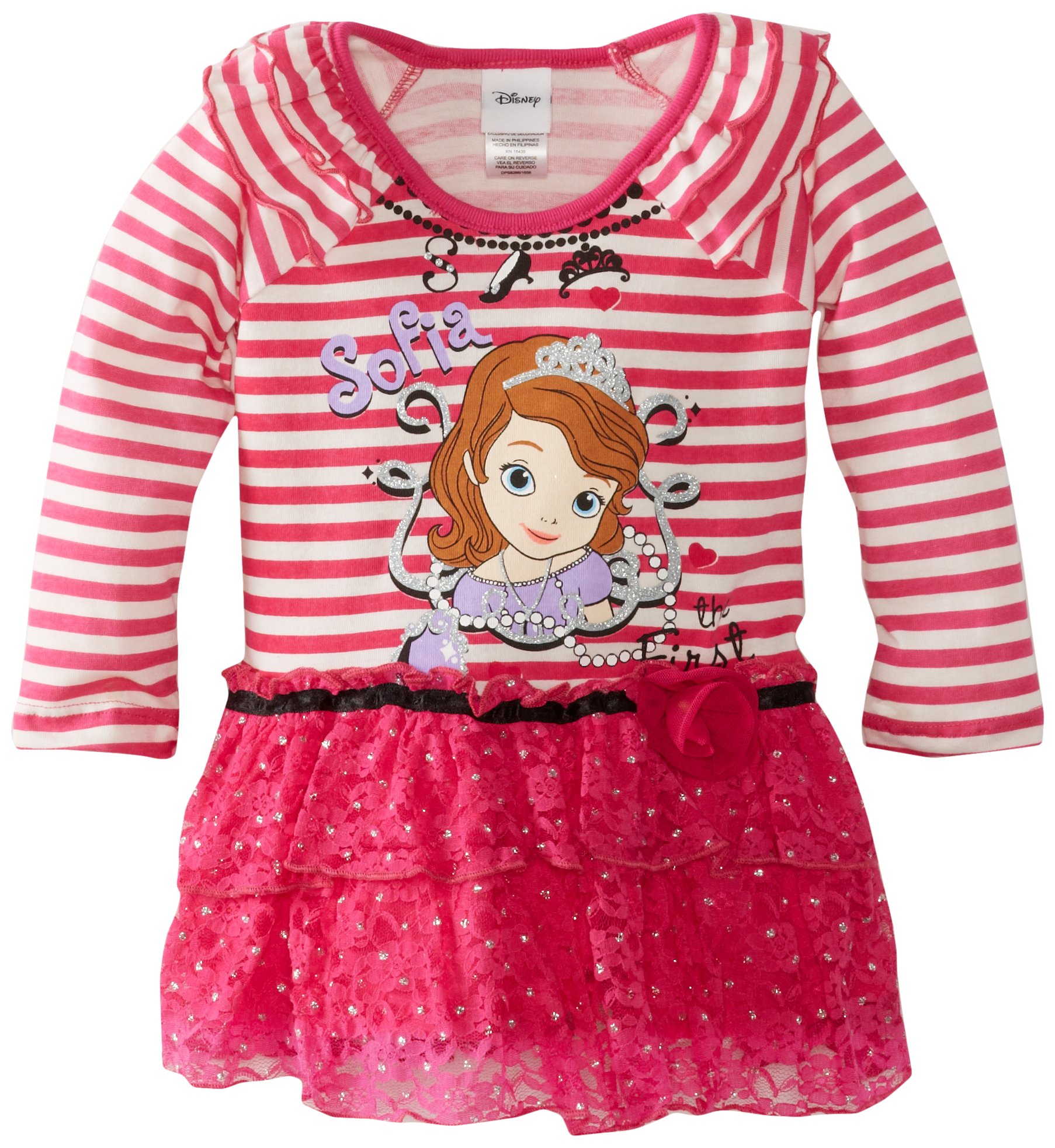 Disney Princess Sofia the First Striped Dress for Girls - Perfect for Birthday Parties, School Events & Playtime