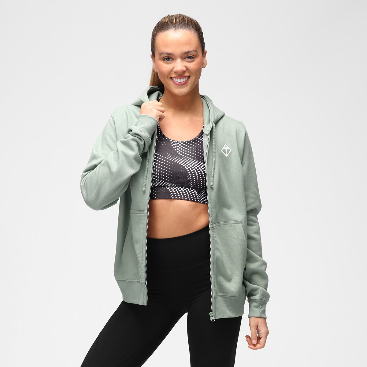 Dusky Green Diamond Women's Hoodie - Cozy & Stylish Pullover for Casual Wear, Outdoor Activities & Lounge