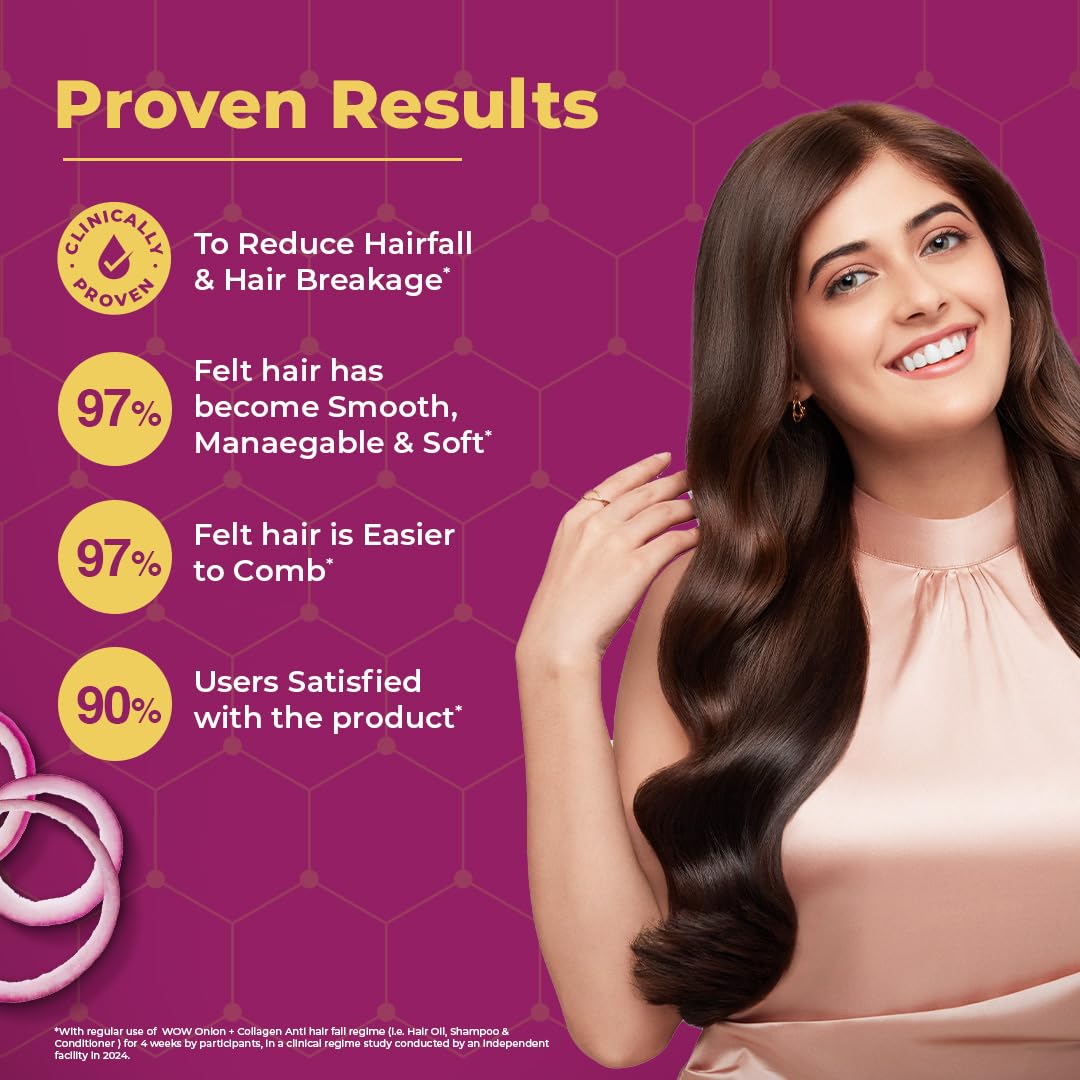 WOW Skin Science Onion Conditioner with Red Onion Seed Oil, Black Seed Oil & Pro-Vitamin B5 - Paraben-Free, Silicone-Free, Color-Free Hair Treatment (100mL) - Promotes Hair Growth & Reduces Hair Fall for Damaged & Dry Hair