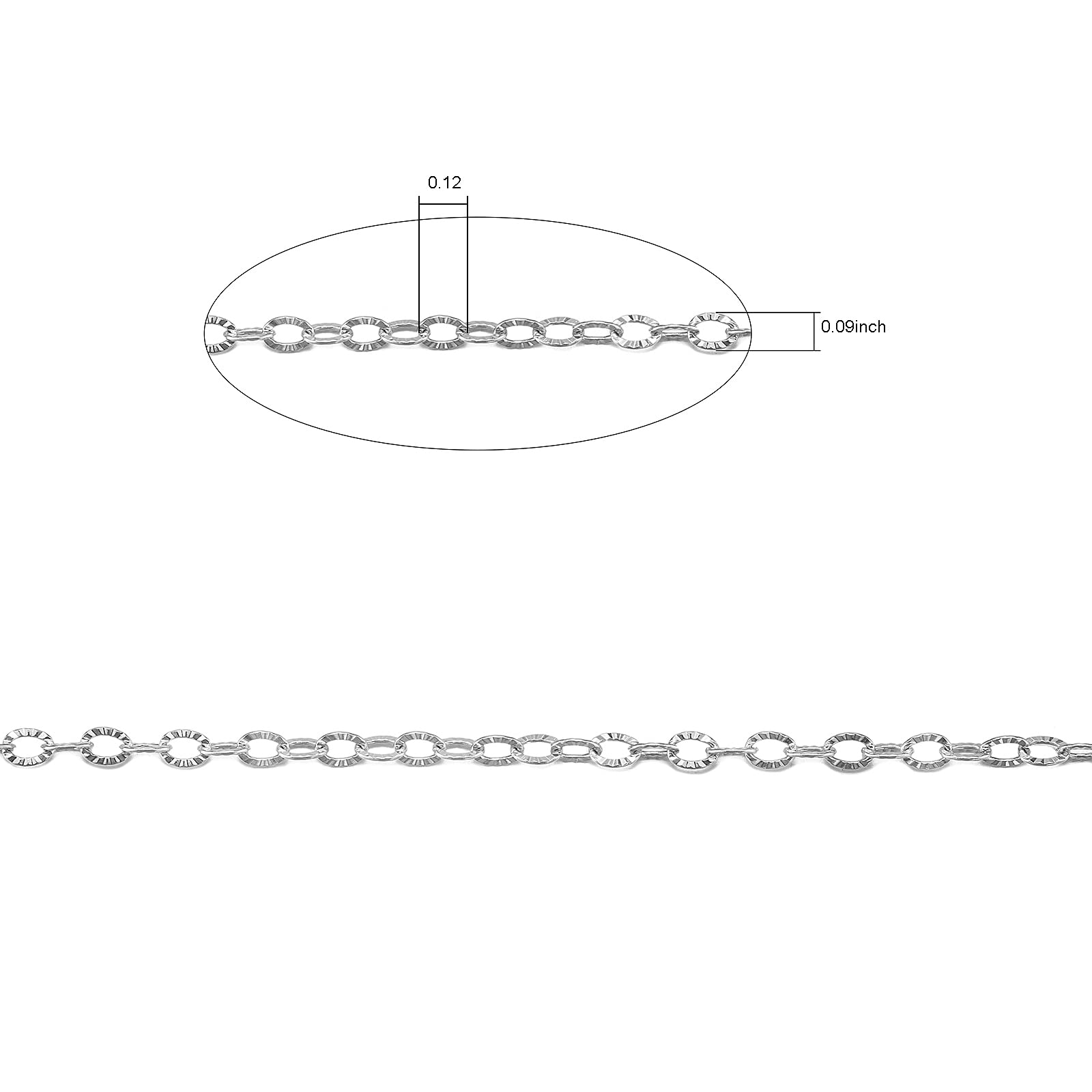 SUYAN 2.3mm Stainless Steel Cable Chain - Bulk Jewelry Making Supplies for Necklaces, Bracelets, Waist Chains & Anklets (32.8 Feet) - Durable Textured Cross Link Design for DIY Crafting & Fashion Accessories