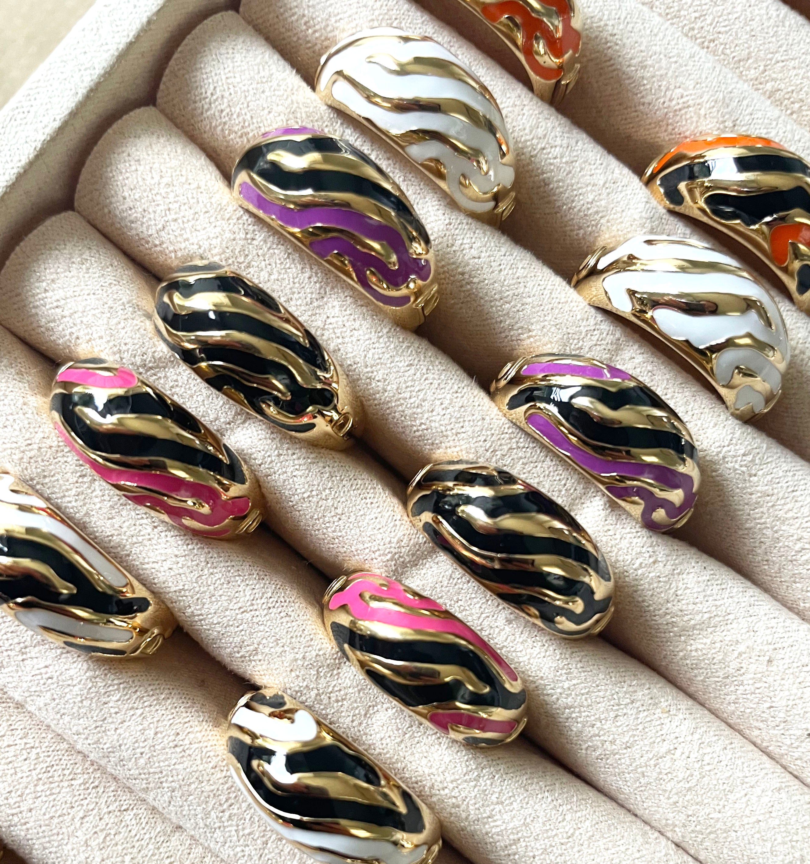 Savannah Dome Ring in Zebra Print - Unique Animal Print Jewelry for Women - Perfect for Boho Fashion, Parties & Everyday Wear