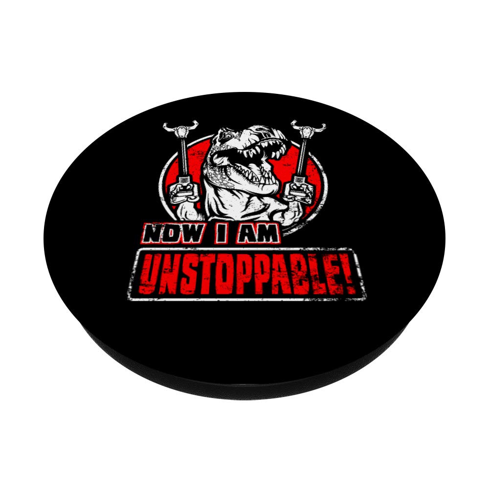 Now I Am Unstoppable T-Rex Dinosaur T-Shirt - Funny Motivational Gift for Men Women - Perfect for Gym, Workout & Everyday Wear