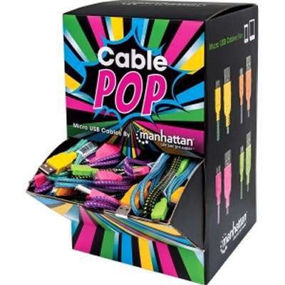 Manhattan Computer Pro USB Braided Cable - 394178 POP Counter Dispenser for Retail Stores & POS Systems | Durable Tangle-Free Charging Cord for Cash Registers, Kiosks & Office Use