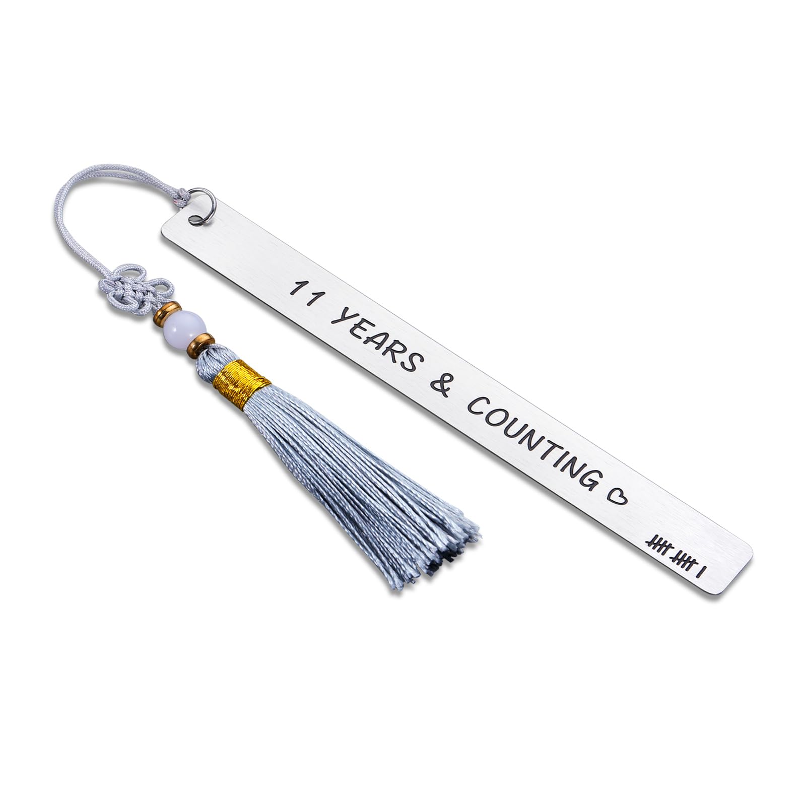 11th Anniversary Steel Bookmark - Elegant Wedding & Engagement Gift for Husband, Wife, Couples - Perfect for Christmas, Valentine's Day & LGBTQ Celebrations - Thoughtful Keepsake for 11 Years Together - Ideal for Book Lovers & Romantic Moments