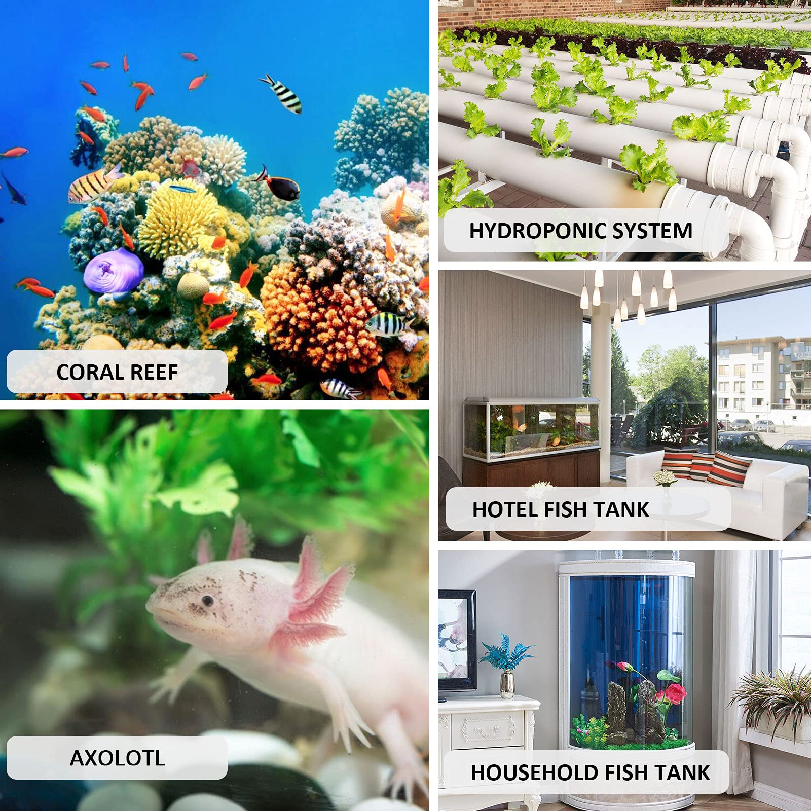 Poafamx 42 Gallon Aquarium Chiller with 550GPH Submersible Water Pump & 7.2FT High Lift - Save $8 | Perfect for Saltwater & Freshwater Fish Tanks, Hydroponics & Aquaponics Systems