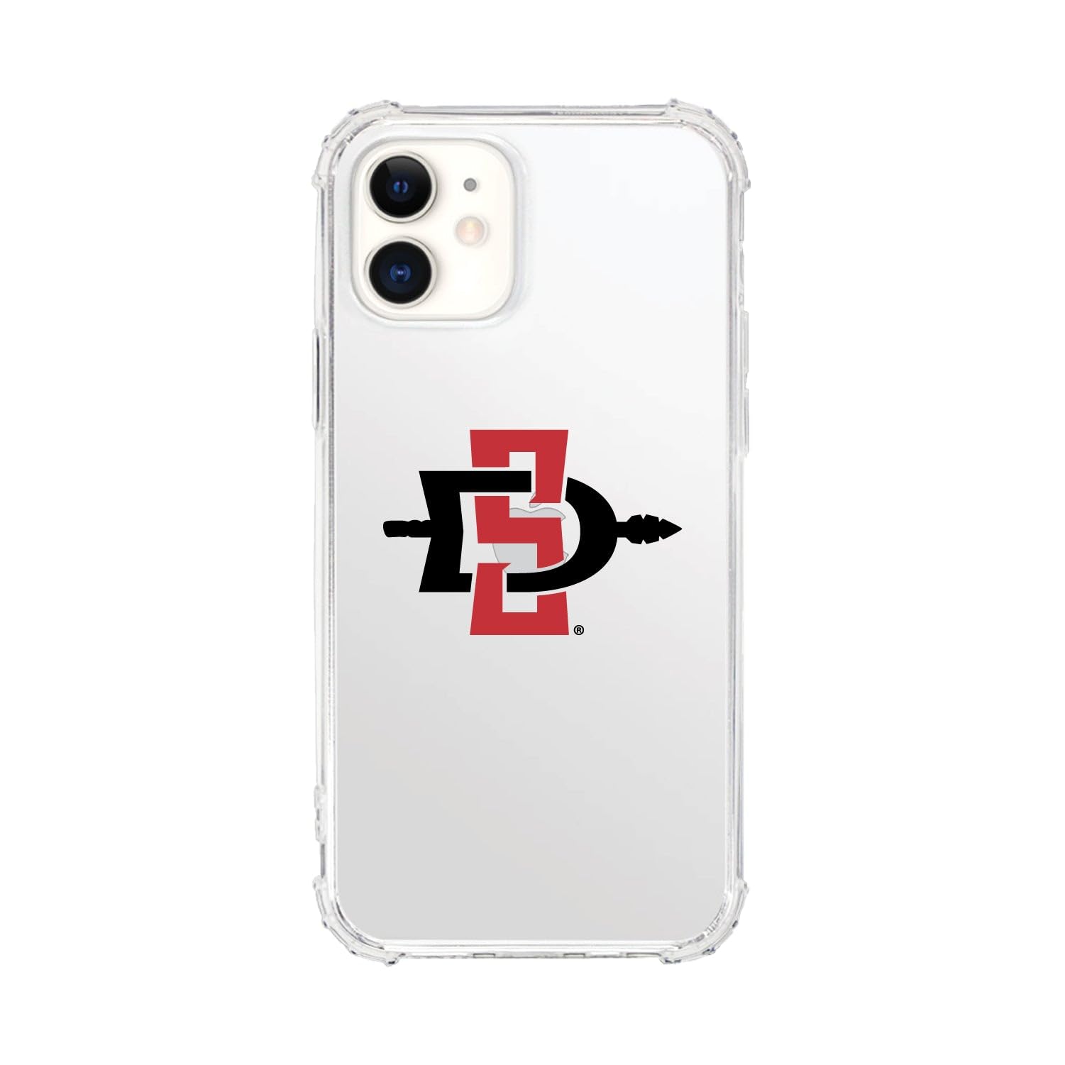 OTM Essentials Rugged Phone Case for iPhone 12/12 Pro - Shockproof Protective Cover with Tough Edge in Classic White | San Diego State University SDSU Themed | Perfect for College Students, Outdoor Activities & Daily Protection
