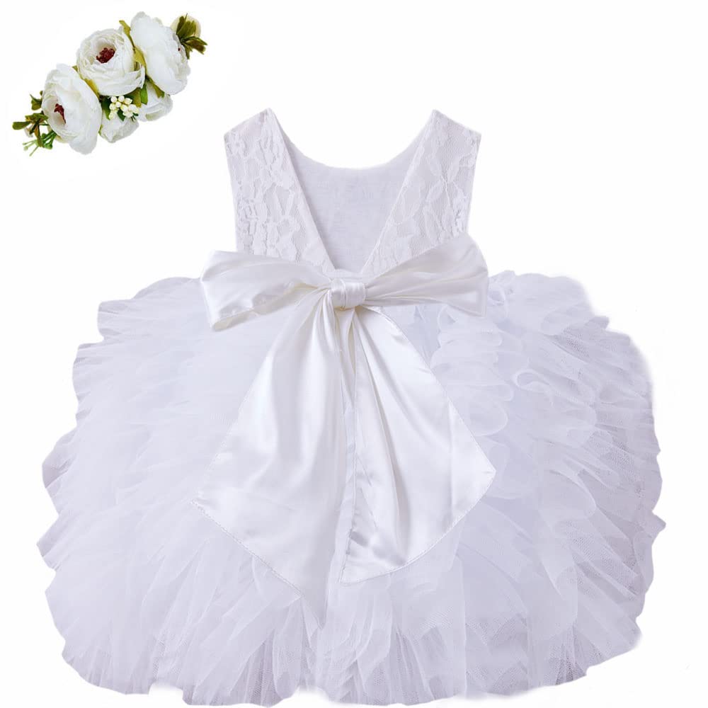 Cilucu Girls Tutu Dress for Toddlers - Vintage Princess Tulle Party Dress with V Back Bow - Perfect for Birthday, Flower Girl, Pageant & Special Occasions
