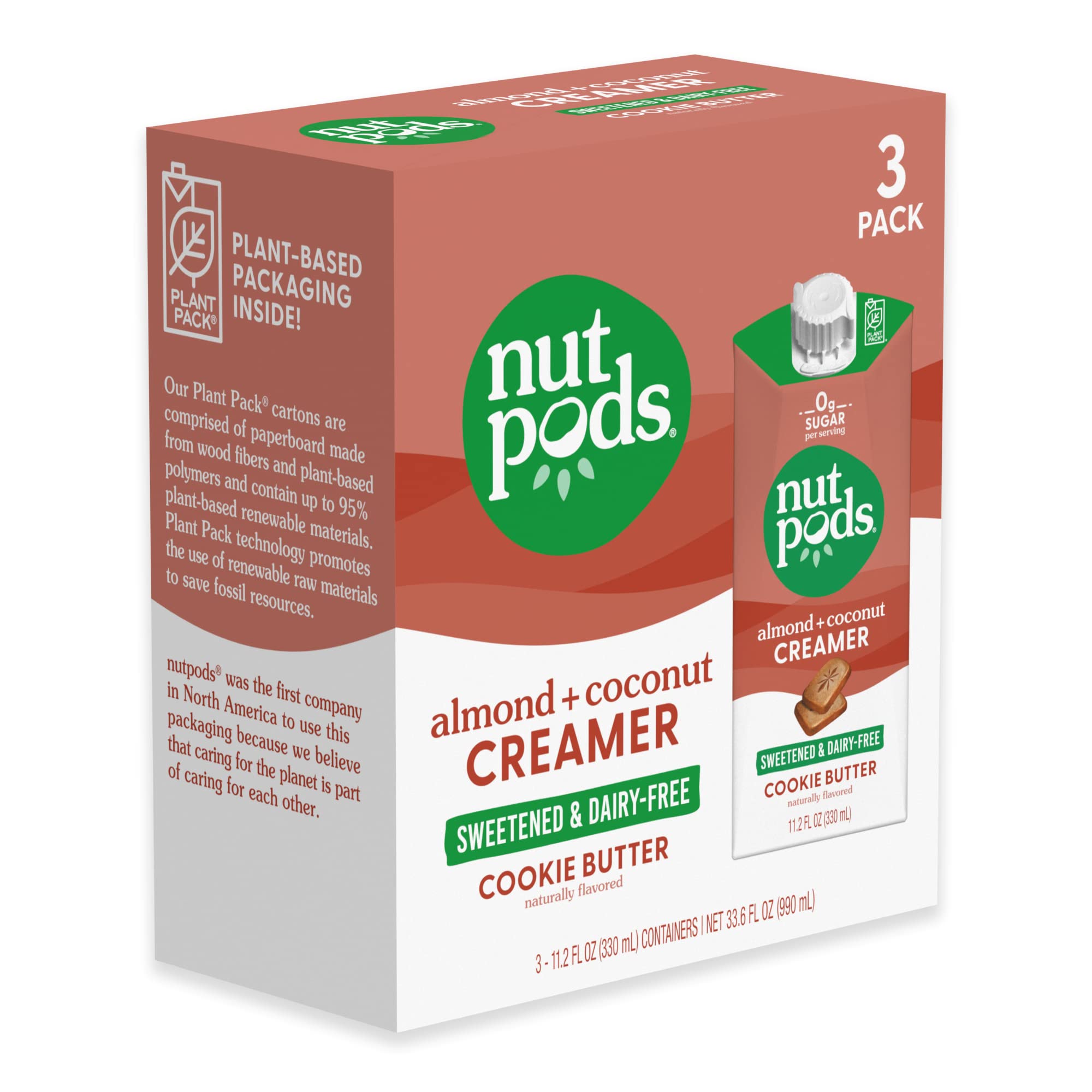 Nutpods Non-Dairy Coffee Creamer Bundle - 4 Pack Unsweetened Variety & 3 Pack Cookie Butter Creamer | Plant-Based, Keto-Friendly, Vegan | Perfect for Coffee, Tea, Baking & Smoothies