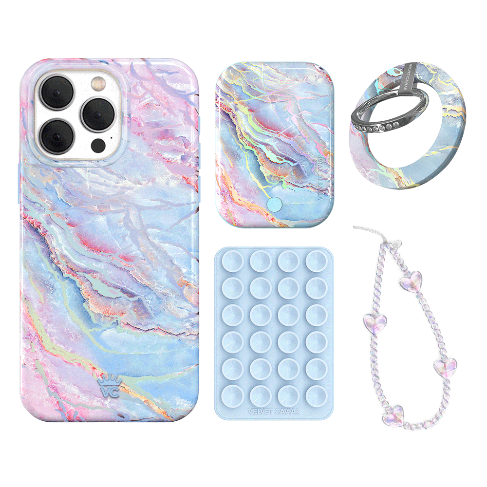 Holo Moonstone iPhone Case with Grip - Stylish & Protective Phone Cover for iPhone 13/14/15 - Perfect for Everyday Use, Travel & Outdoor Activities