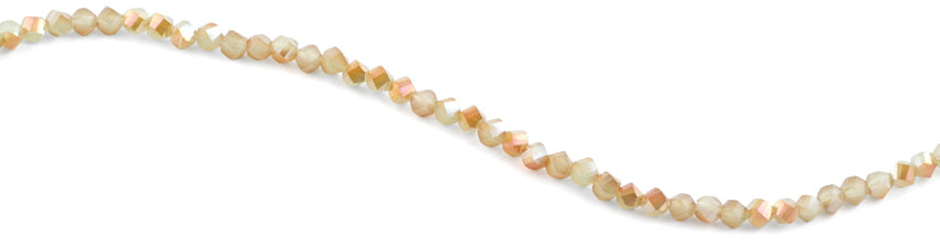 6mm Tan Twist Faceted Crystal Beads for Jewelry Making - DIY Necklace, Bracelet & Earrings Supplies - Perfect for Boho, Wedding & Craft Projects