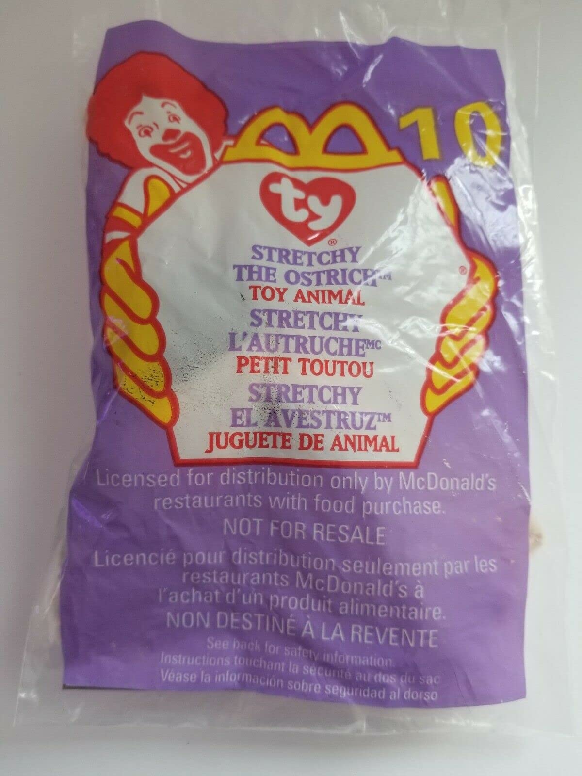Vintage 1999 McDonald's Teenie Beanie Baby #10 Stretchy the Ostrich - Rare Collectible Plush Toy for Beanie Baby Collectors & 90s Nostalgia Fans