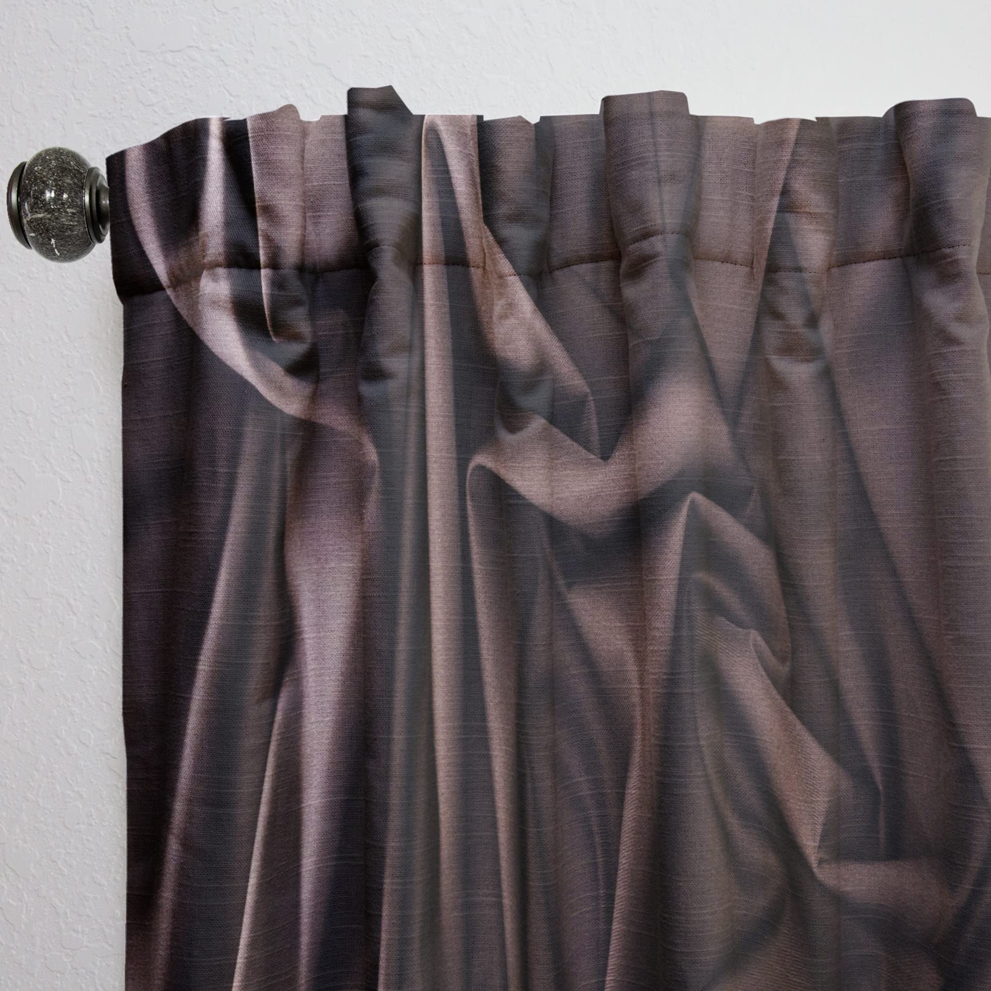 DesignQ Thermal Insulated Black Silk Wave Curtains - Single Panel 52x120 Inches - Elegant Drapes for Bedroom & Living Room - Perfect for Light Control & Energy Saving